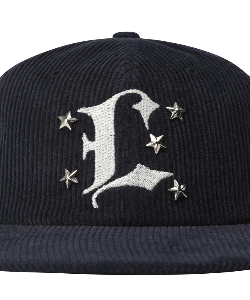 Lujeoseukeulleob Corduroy L Logo Studded Cap Navy