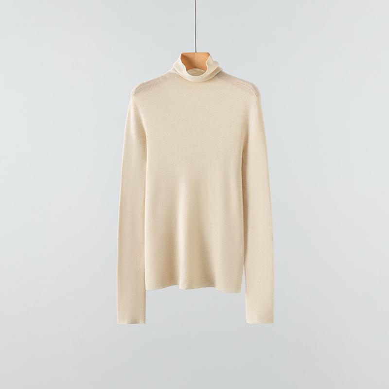 

Women s Slim Fit Cashmere Wool Turtleneck Sweater - Black L