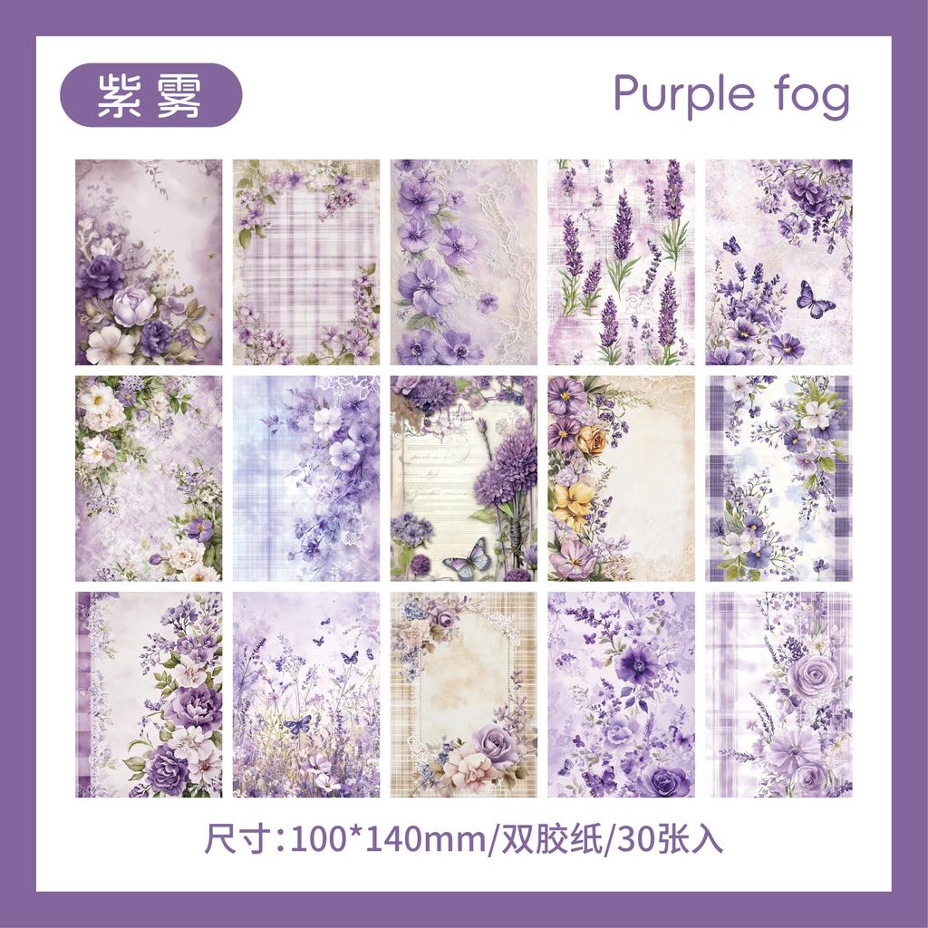 30sheets Memo Pad Material Paper Collage Junk Journal Background Decoration Paper DIY Handmade Scrap Book Aesthetic Stationery