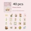 40 Pcs Vintage Stamp Style Stickers Pack Decorative Labels Scrapbooking Collage Material Junk Journal Supplies