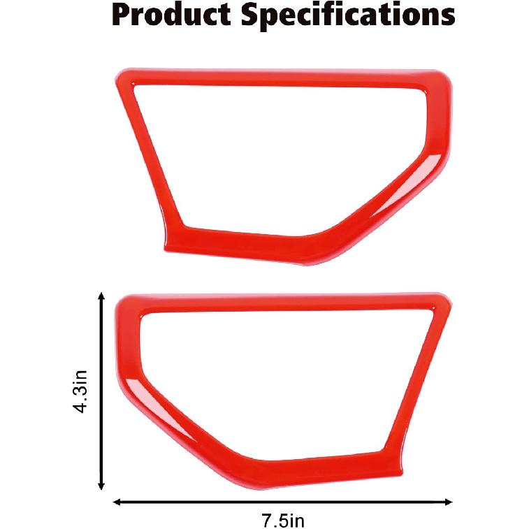RT-TCZ A Pillar Speaker Trim Cover Ring Decoration Interior Accessories for 2018 2019 2020 2021 2022 Jeep Wrangler JL JLU (Red)