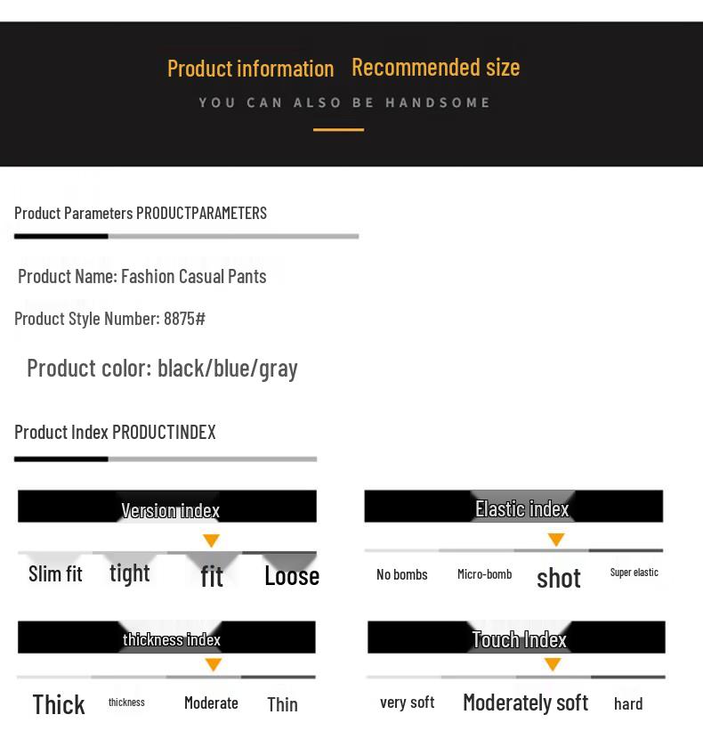 ROMON Men's Slim Straight Casual Pants