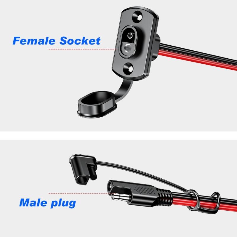 30cm 12AWG SAE Extension Wire Quick Disconnects Male to Female Socket Cable For Easy Carry Power Systems Maintenance