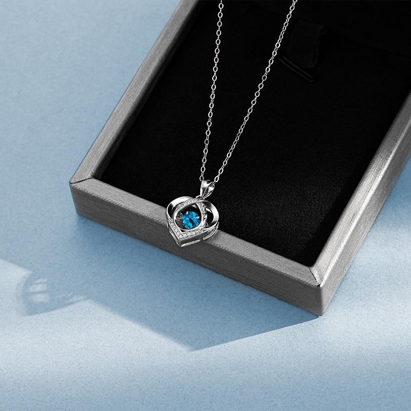 Banyan Tree S925 Silver Pendant Necklace with Heart Design, Diamond Accent - Elegant Valentine's Day Gift for Women