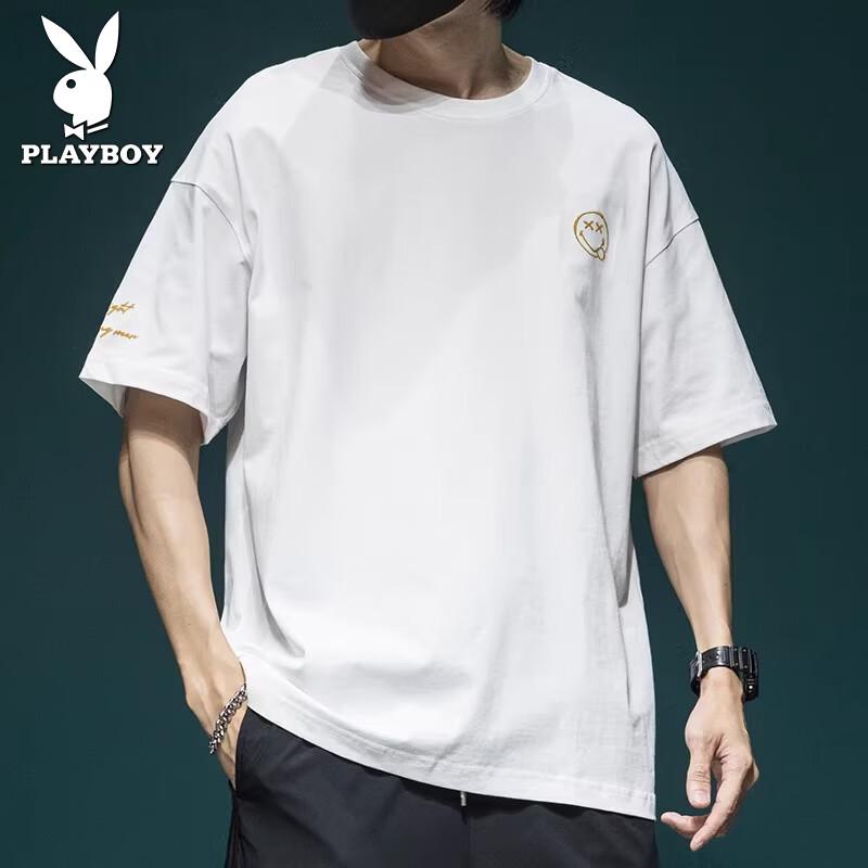 PLAYBOY Men's Pure Cotton Short Sleeve T-Shirt