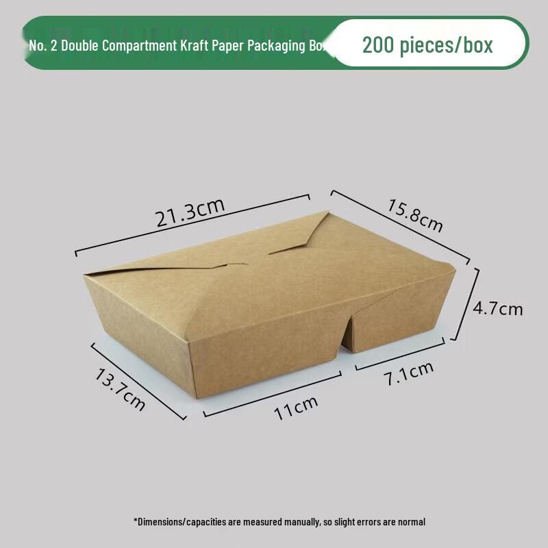 Two-Compartment Kraft Paper Takeout Boxes