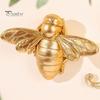 Decorative Bee Figurines for Home Vintage Gilded Resin Figurine, Lifelike 3D Insect Sculpture with Built-In Wall Small Gold Statue Hook, Light Luxury