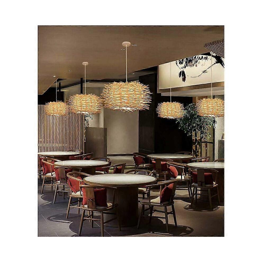 Lámpara Colgante de Ratán, Candelabro Ajustable Nido de Pájaro, Lámpara de Techo para Dormitorio Comedor 300 x 170 mm