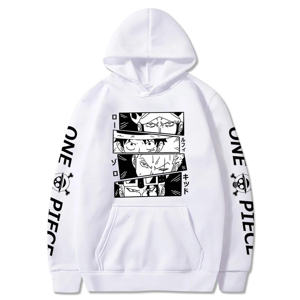 Anime One Piece Hoodie Luffy Zoro Law Kid Sweatshirts Cozy