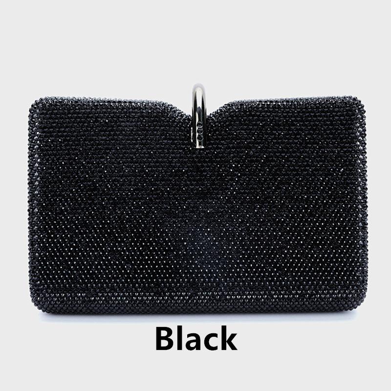 Coffee/Red Crystal Large Evening Clutches Diamond Wedding Purses Rhinestone Party Handbags Silver Bridal Dinner Clutch Bag