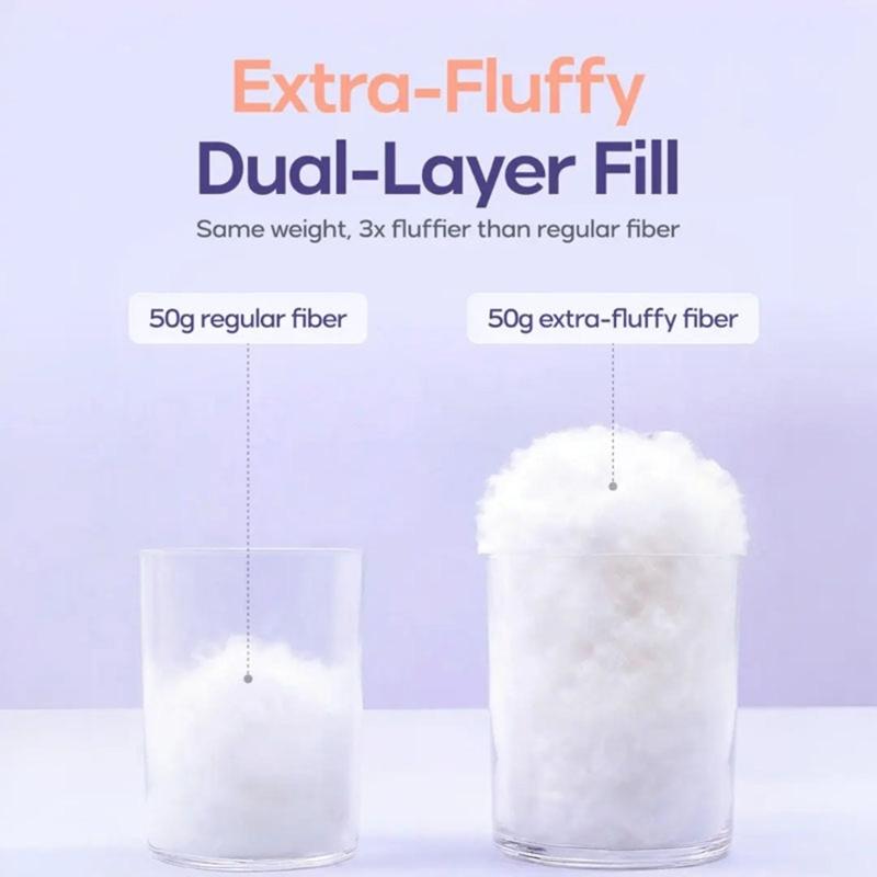 Sleeping Bed Pillow 48 x 74 cm with Quilted Square Checkered and Fiber Fill for Adult Guest Room and Bedroom Bedding