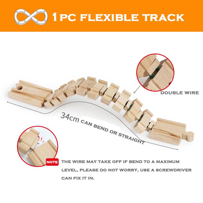 All Kinds Wooden Track Accessories Beech Wood Railway Train Track Toys Fit for Biro All Brands Wooden Tracks Toys for Kids Gifts