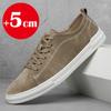 Flat or 5cm Height Increasing Men Shoes Casual Elevator Shoes Man Fashion Lift Sneakers Sport Genuine Leather Shoes Tall
