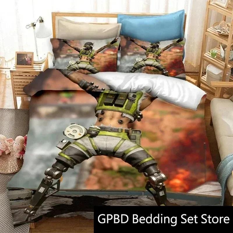 3D Print Apex Legends Game Bedding Set Double Twin King Duvet Cover Comforter Pillowcase Boys Girls Adults Bedroom