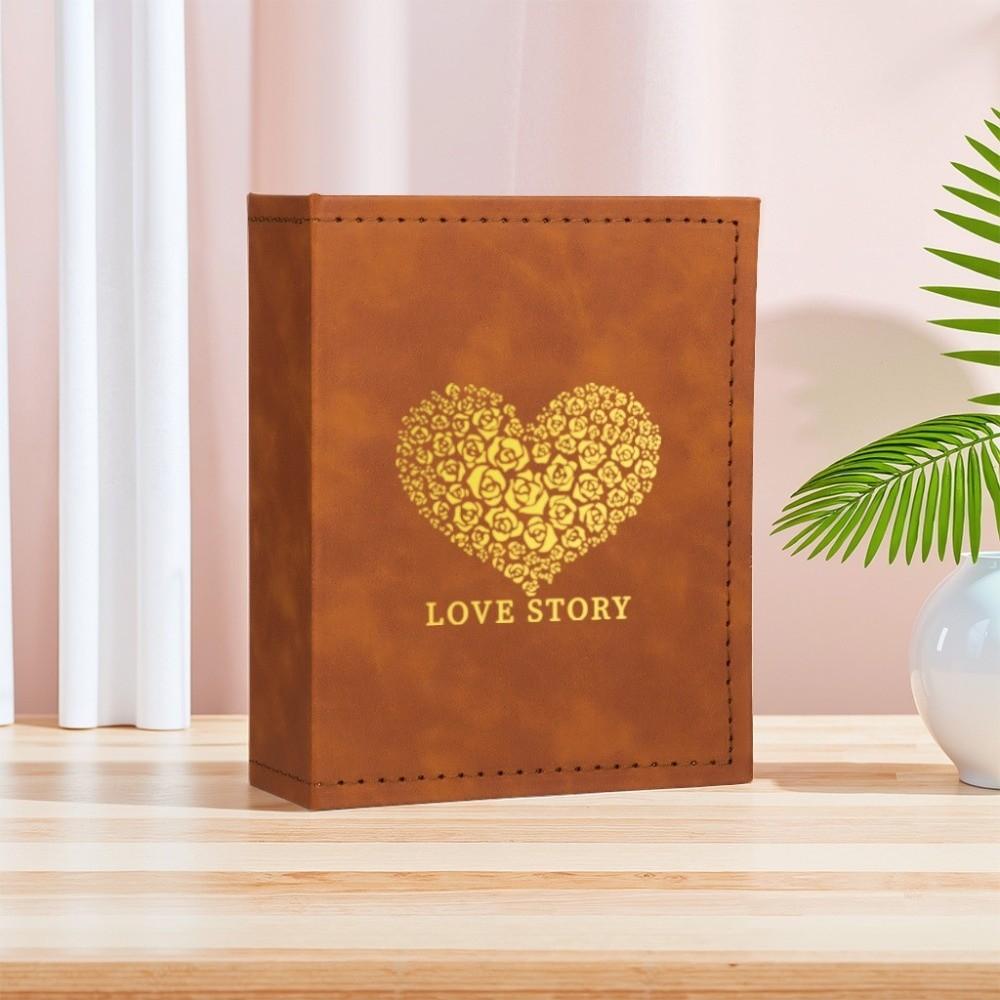 6 Inch 100 Pockets Photo Album Gold Stamped Insert Pocket Design Photo Storage Album Leather Surface Laminated Compatible