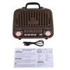 Retro Bluetooth Speaker AM FM SW Radio Rechargeable Vintage Wireless Speaker with Telescopic Antenna
