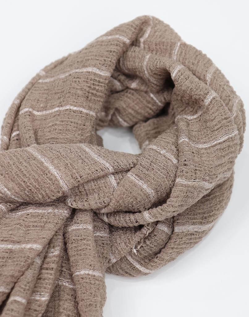 IKALOOK Striped Linen Soft Muffler Mu106