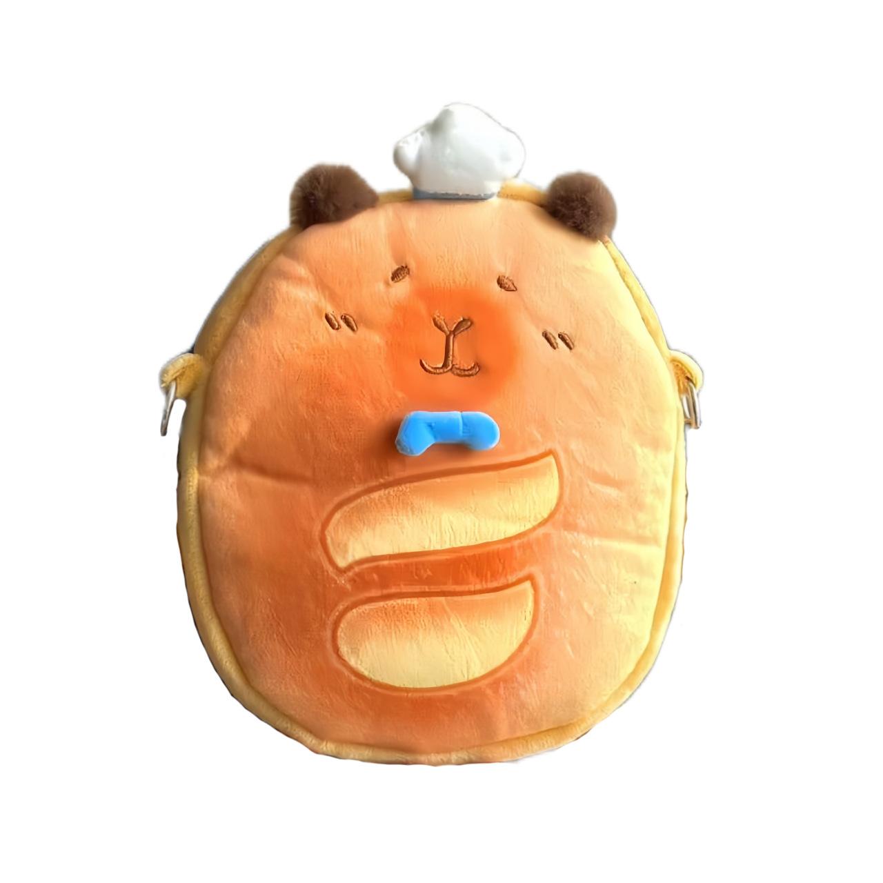 

Cute little bag 2025 new Japanese soft girl fashion fun burger biscuits plush bag shoulder messenger bag tide оранжевый