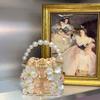 Hollow Out Metal Cage Handbag Women's Flower Clutch Purse Crystal Shiny Rhinestone Diamond Evening Bag Wedding Party