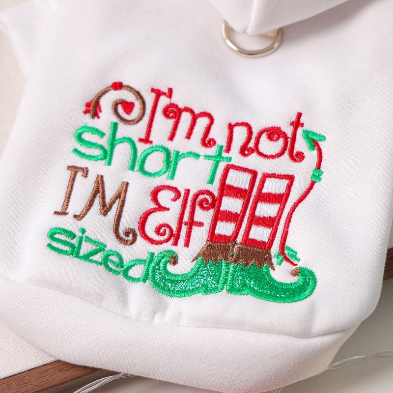 Pet Dog Cat Hoodie Christmas Elf Style Warm Winter Clothes Small Breeds XS To XL