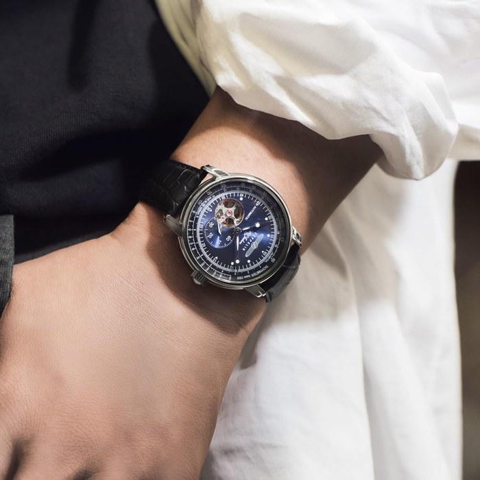[Zeppelin] 100th Anniversary Series Watch, Automatic, Water Resistant, Mineral Glass, Navy Dial, 7662-3N, Men's