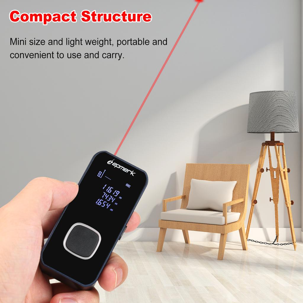 Lepm k 196ftCelsius60m     Measure Digital   Distance Met    Measurement Tool Range Find  with Backlit LCD Electronic Angle Sensor M