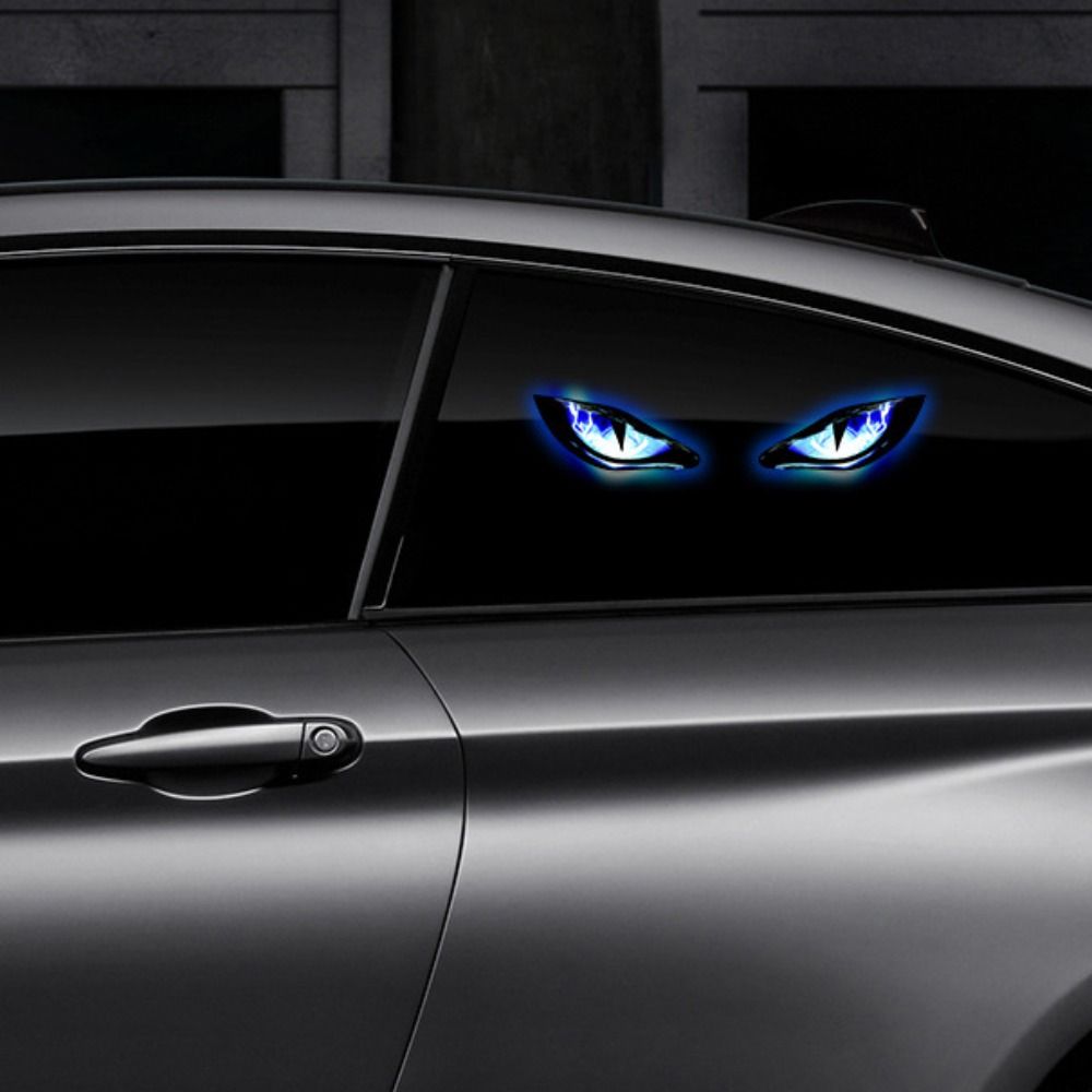 Creative Car Demon Eye Light Cool Flashing Solar Warning Light Dynamic Safety Vehicle Signal Lights Universal Dome Lights 6