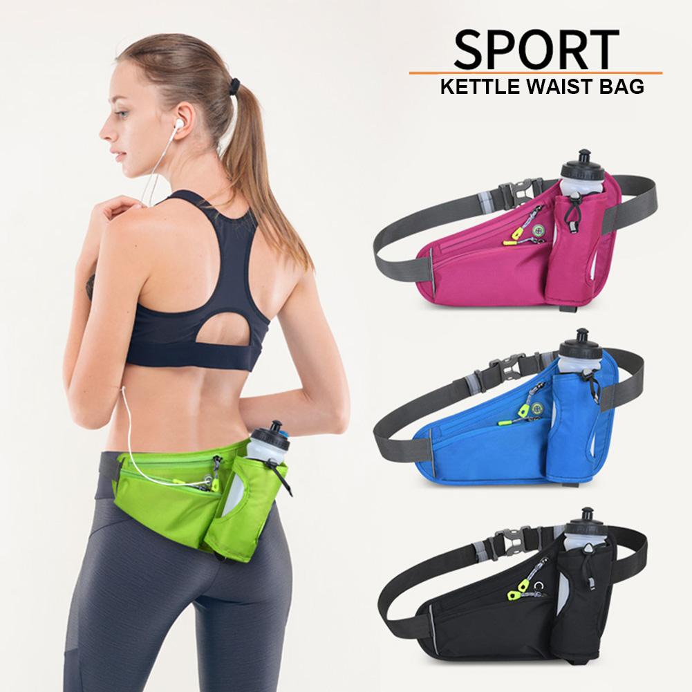 Running Bag Cycling Bag Reflective Hydration Belt Pack Waterproof Large Capacity Water Bottle Holder Bag for Hiking Walking