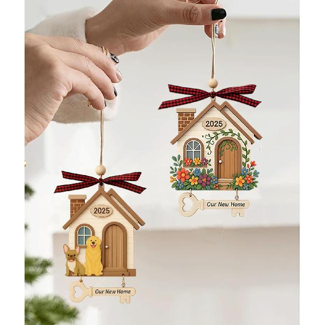 House Warming Ornament 2025, Our New Home with Cute Dog, Welcome Home Gift Ideas for Her & Him or Couple, House Warming Gifts, New Homeowner Present