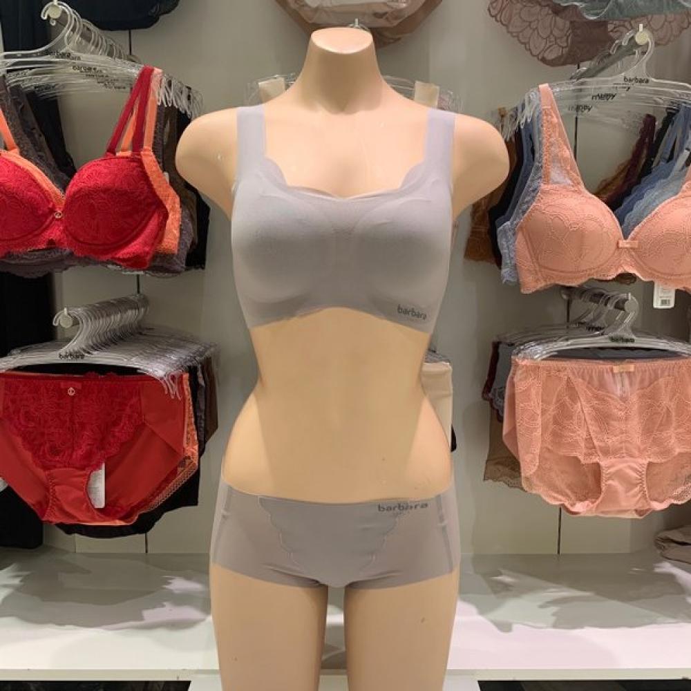 BARBARA Серый Простой Бесшовный Бюстгальтер Топ Треугольные Трусики Комплект Abr4260 Abp4260 L/100