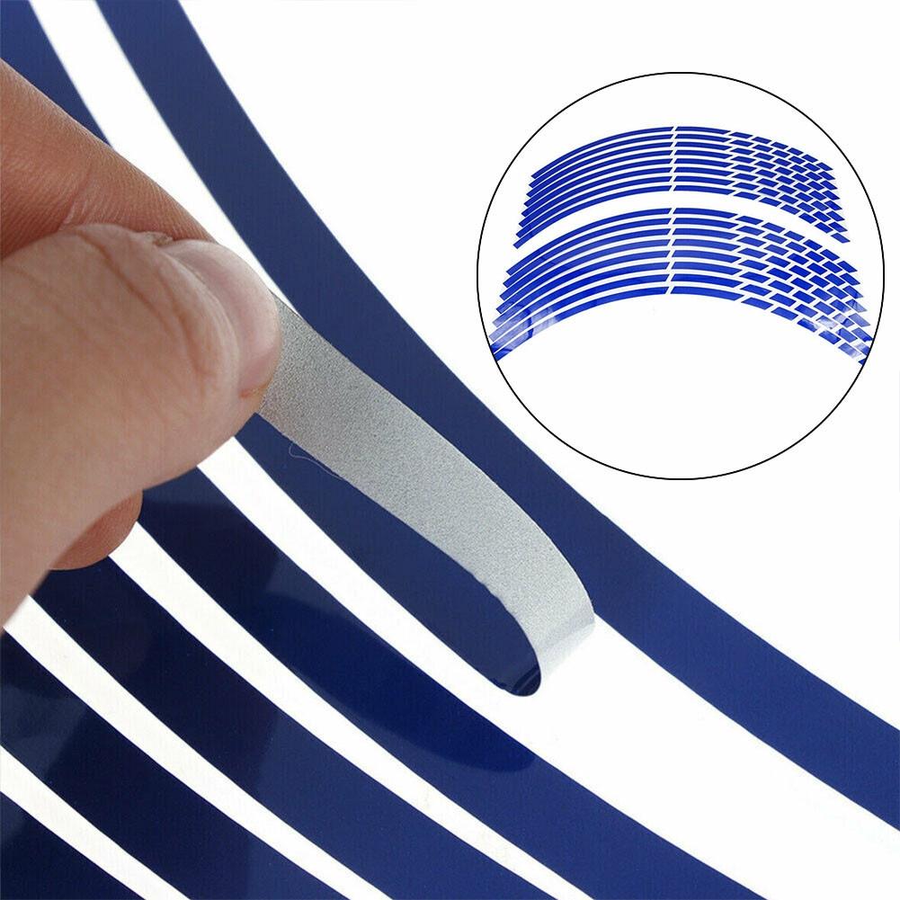 Blue Wheel Rim Sticker Edge Strip Reflective Wheel