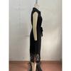 Summer Solid Color Elegant Lace Lapel Minimalist Style European American Dress Crossborder Hot Sale