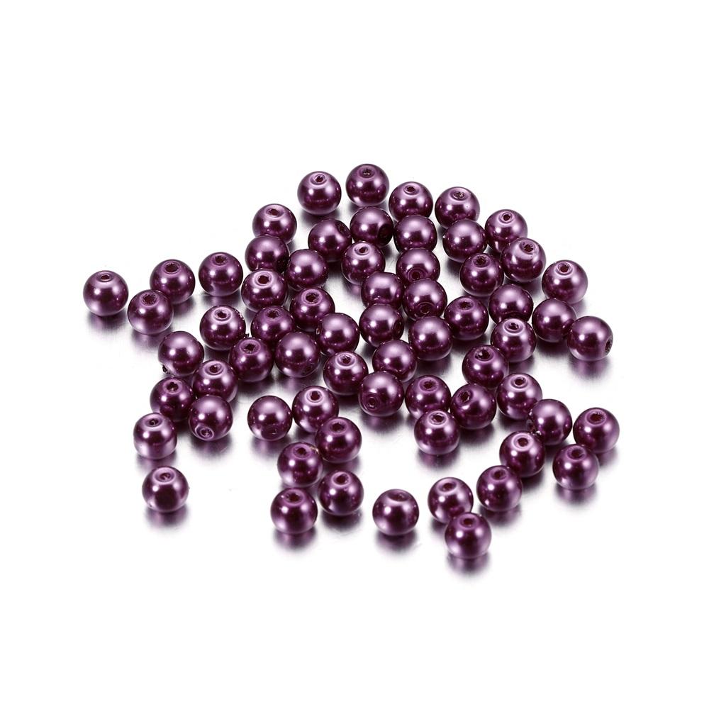 50-100Pcs 4/6/8mm Round Glass Bead Imitation Pearl Beads for DIY Earrings Necklace Jewelry Making Findings Accessories
