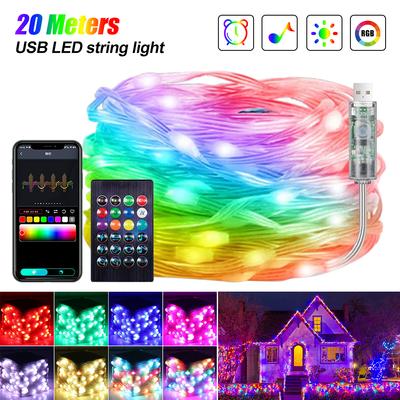 5/10/15 Meters USB LED Strip Lights Christmas Lights APP Control Color Changing RGB String Light for Party Christmas Decoration