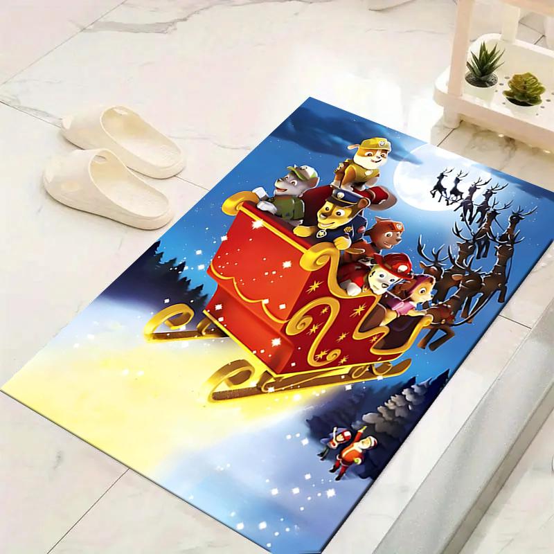 1Pc Santa'S Reindeer Journey Rug Office Carpet Indoor Outdoor Doormat Nonslip Soft And Comfortable Living Room Christmas Halloween Gift D91869