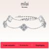 S925 Silver Moissanite Four-Leaf Clover Bracelet for Women