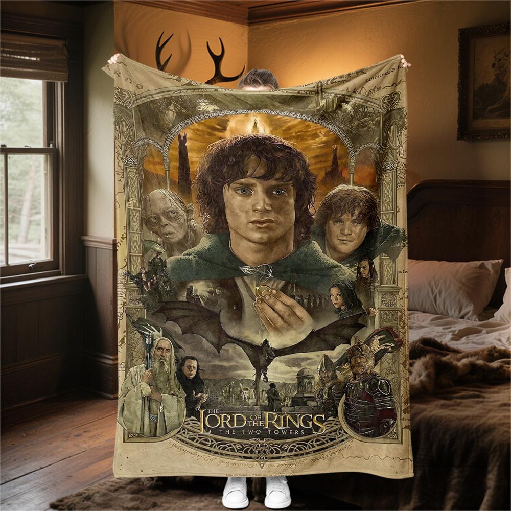 1PC The Lord of the Rings Two Towers Outdoor Flannel Blanket Soft Plush Decor for Picnics, camping,Bedroom, Playroom, Office1167A