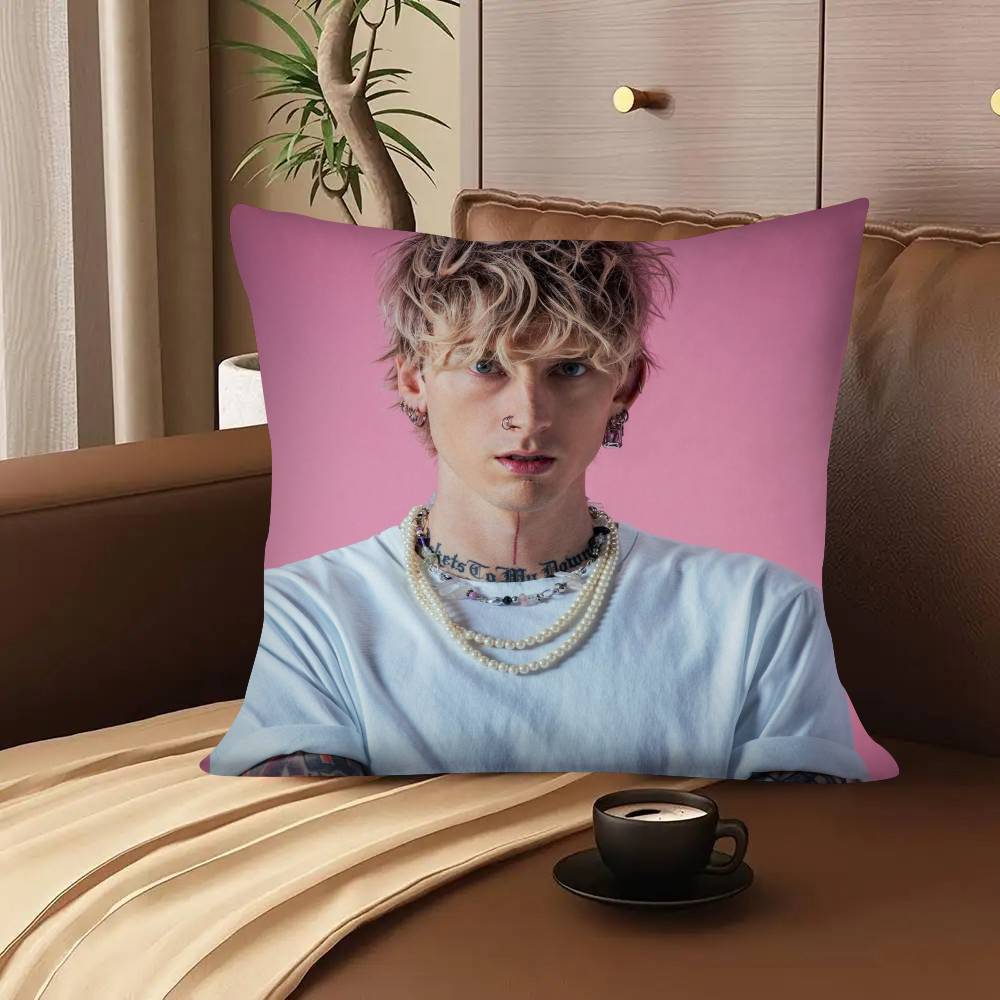 1Pc Mgk M-Machine Gun K-Kelly Pillow Case Fashion Square Pillowcase Bedroom Sofa Room Ins Decoration Leisure