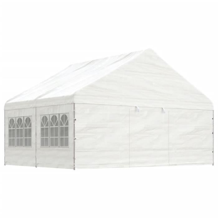 VidaXL Belvédère avec toit blanc 4,46x5,88x3,75 m polyéthylène 3155494