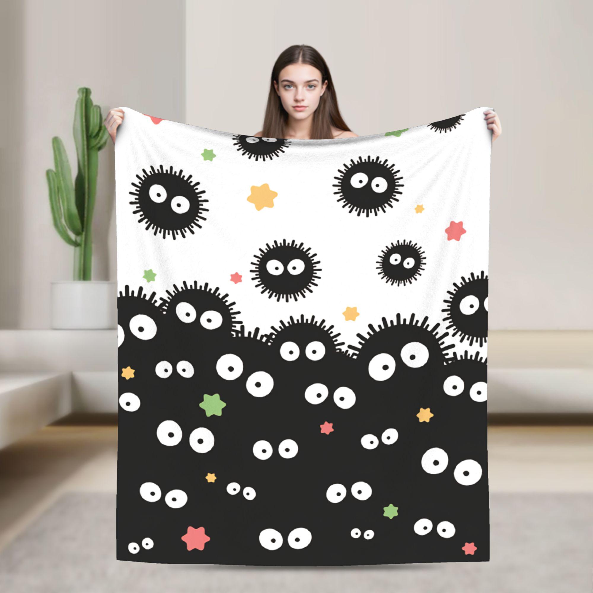 

Susuwatari Soot Sprites Blanket Quality Warm Throw Blanket Winter Students Home Decor Street Trend Bedspread 75x90cm