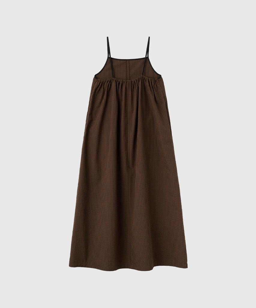 General Idea Check Sleeveless Long Dress [Dark Brown] / Gf2Lop519