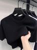 Men's Casual Loose Fit Round Neck Short Sleeve Knit T-shirt - Spring/Summer Solid Color Pullover