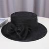 Summer beige top hat women's French retro fashion flat top straw hat breathable lace flat brim sun protection visor hat