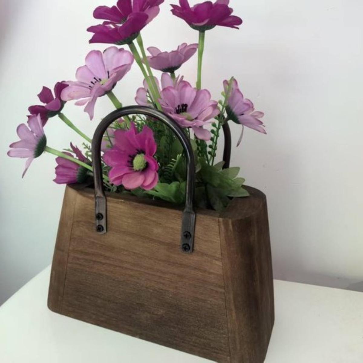 Modern Vintage Wooden Storage Basket for Plants Home Decor Cross Border