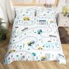 Kids Construction Trucks Duvet Cover King Size Boys Cartoon Car Excavator Tractor Bedding Set Highway Comforter