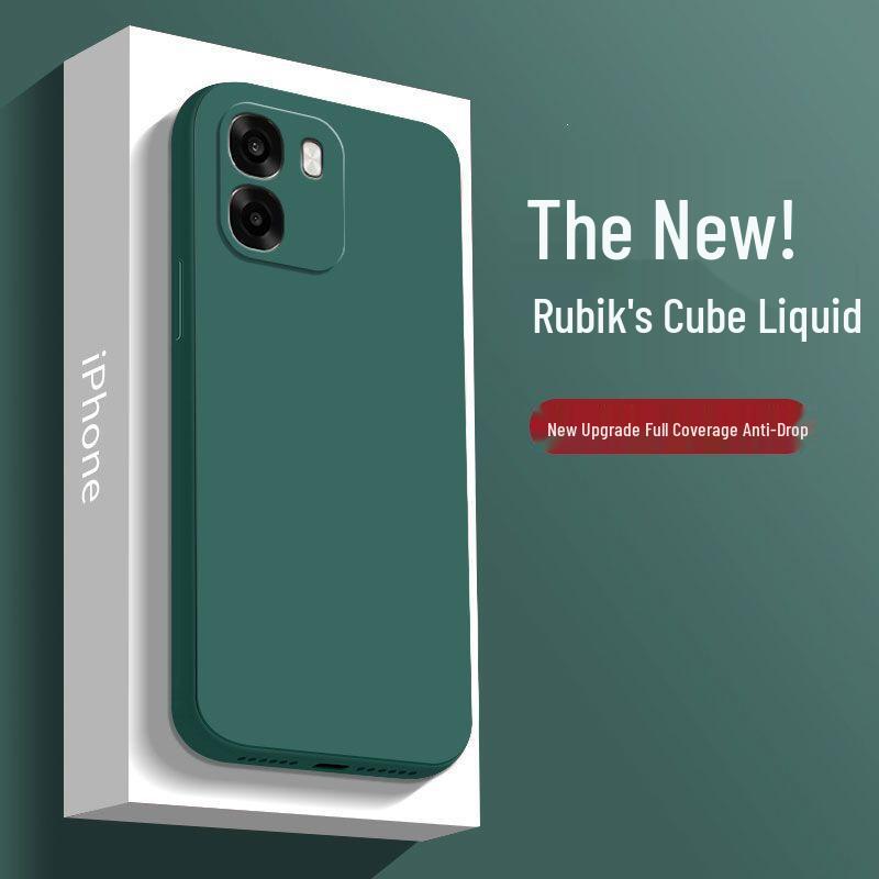 OPPO A6S Pure Color Liquid Silicone Case: Drop-Proof, Fully Enclosed, Straight Edge, Soft Phone Case