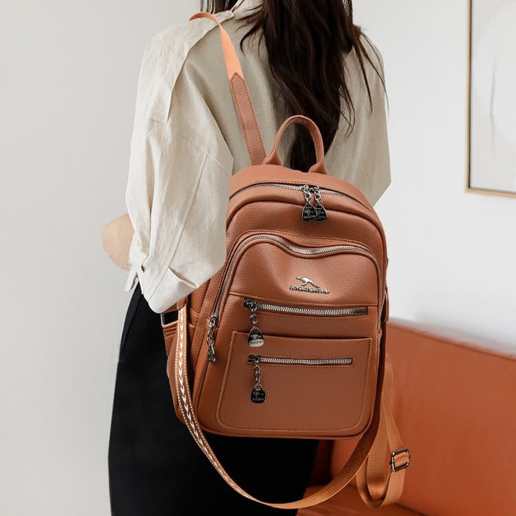 2025 New Soft Leather Versatile Women's Backpack