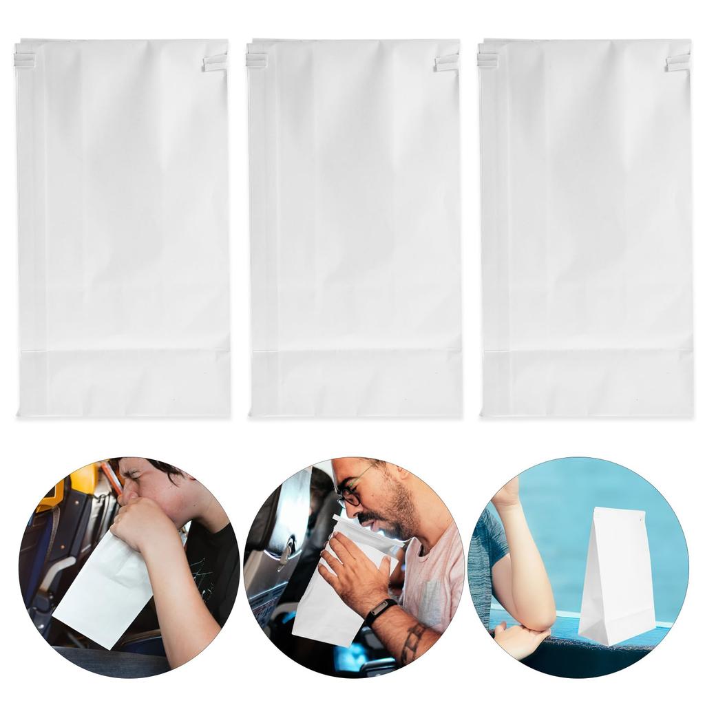 POPETPOP Disposable Vomit Bags, Portable Vomit Bags, for Airplane & Travel Sickness, Morning Sickness, and Pregnancy, 25-Pack