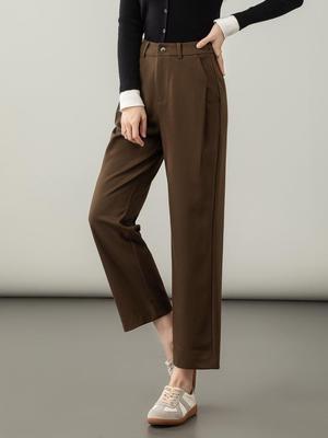 Lyocell Wool Women's High-Waist Slimming Black Harem Pants - Autumn 2025 Collection
