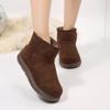 Fashionable New Comfortable and Non Slip Women's Boots Winter Elegant Pure Color Sexy Round Toe Warm and Plush Casual Snow Boots